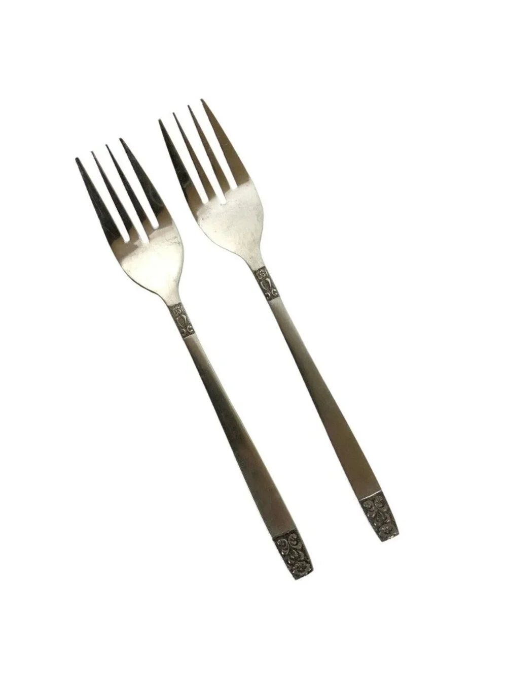 Rogers By Stanley Roberts Danesmore 2 Salad Forks Stainless Steel Flatware 1970s